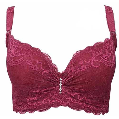 Koronkowy biustonosz push-up duże rozmiary Bralette Beżowy