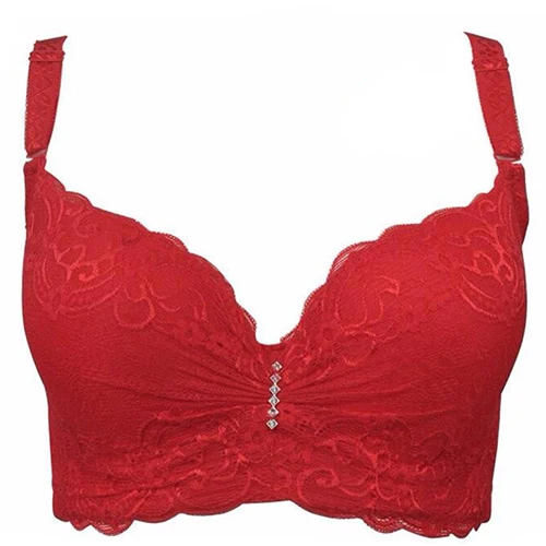 Koronkowy biustonosz push-up duże rozmiary Bralette Błękitny