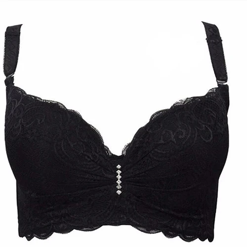 Koronkowy biustonosz push-up duże rozmiary Bralette Brązowy