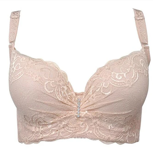 Koronkowy biustonosz push-up duże rozmiary Bralette Niebieski