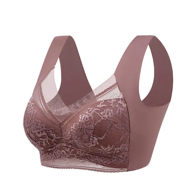 Koronkowy biustonosz push-up plus size bez fiszbin Czarny