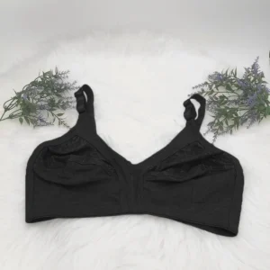 Koronkowy biustonosz push up plus size C D E F Czarny