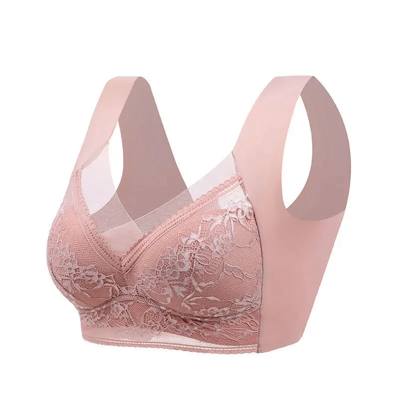 Koronkowy biustonosz push-up plus size bez fiszbin Szary