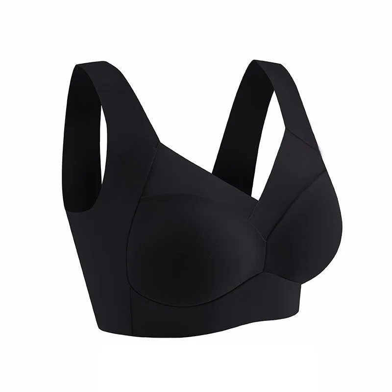 Koronkowy biustonosz sportowy plus size bez fiszbin Beżowy