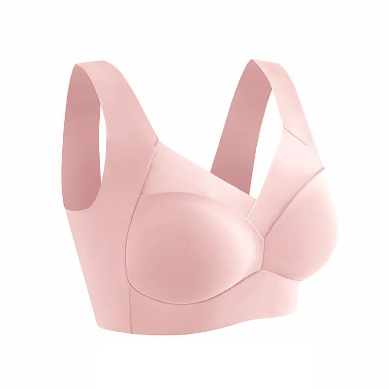 Koronkowy biustonosz sportowy plus size bez fiszbin Brązowy