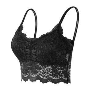 Koronkowy bralette bez fiszbinów na ramiączkach Złoto