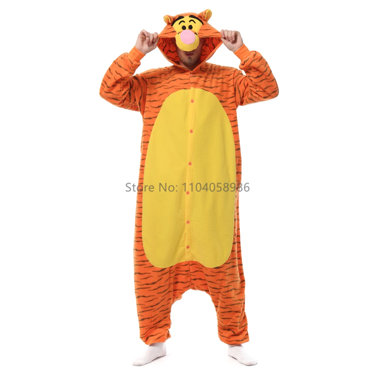 Kostium piżama kigurumi tygrys i świnia Halloween Niebieski