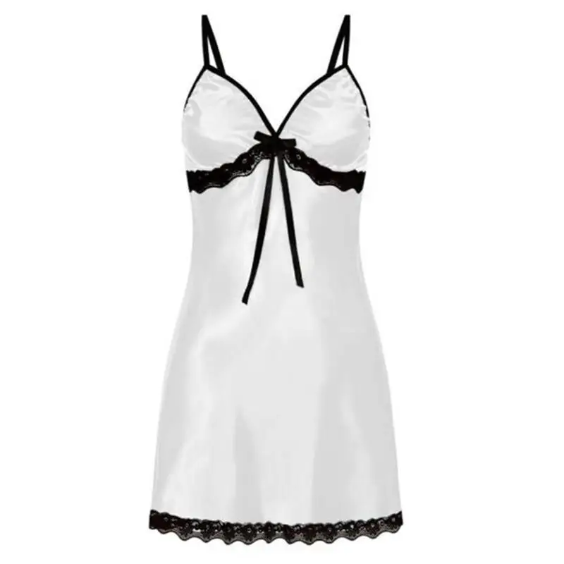 Damska koszula nocna babydoll koronkowa w kwiaty plus size Niebieski