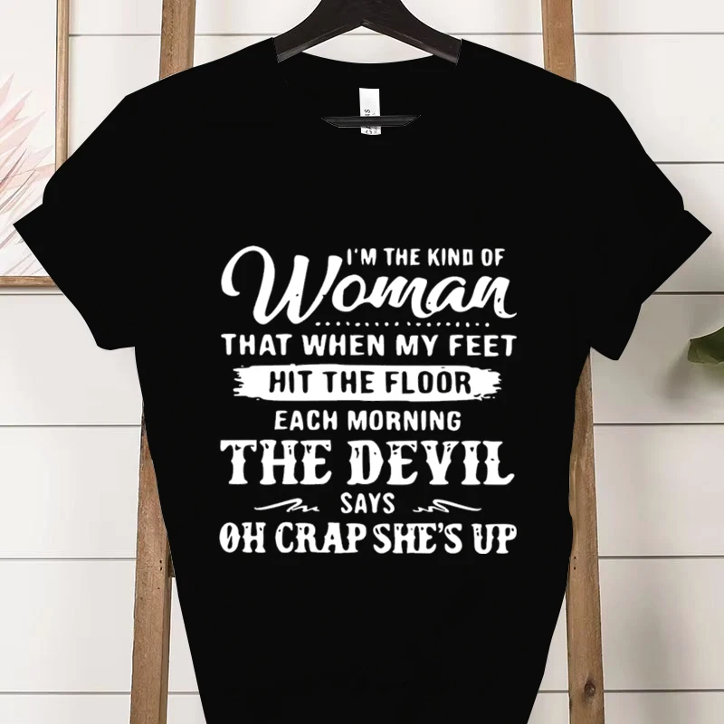 Koszulka damska z nadrukiem I Am That Kind of Woman Czarny
