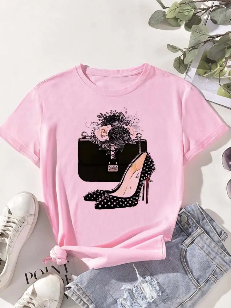 Koszulka damska z nadrukiem kwiatowym Harajuku Khaki