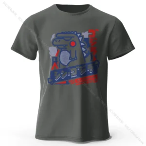 Koszulka Harajuku Kawaii z nadrukiem zwierzątek unisex Ciemnoszary