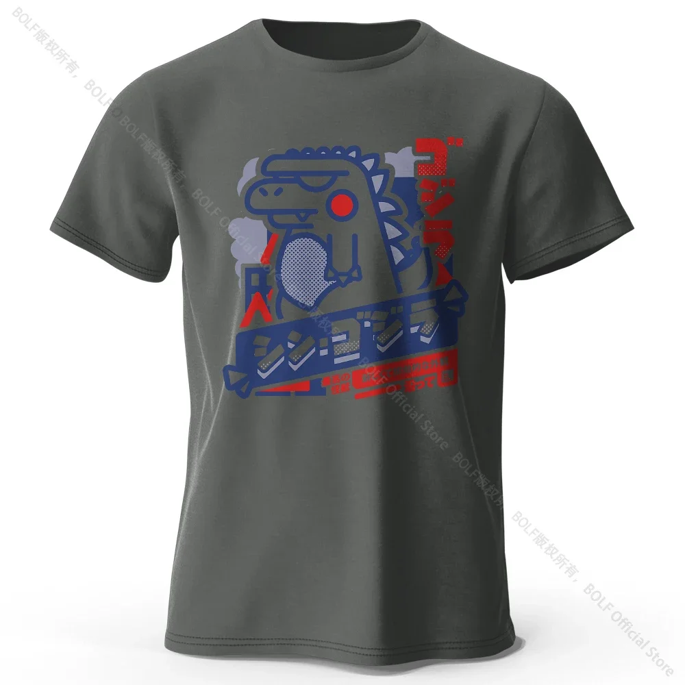 Koszulka Harajuku Kawaii z nadrukiem zwierzątek unisex Ciemnoszary