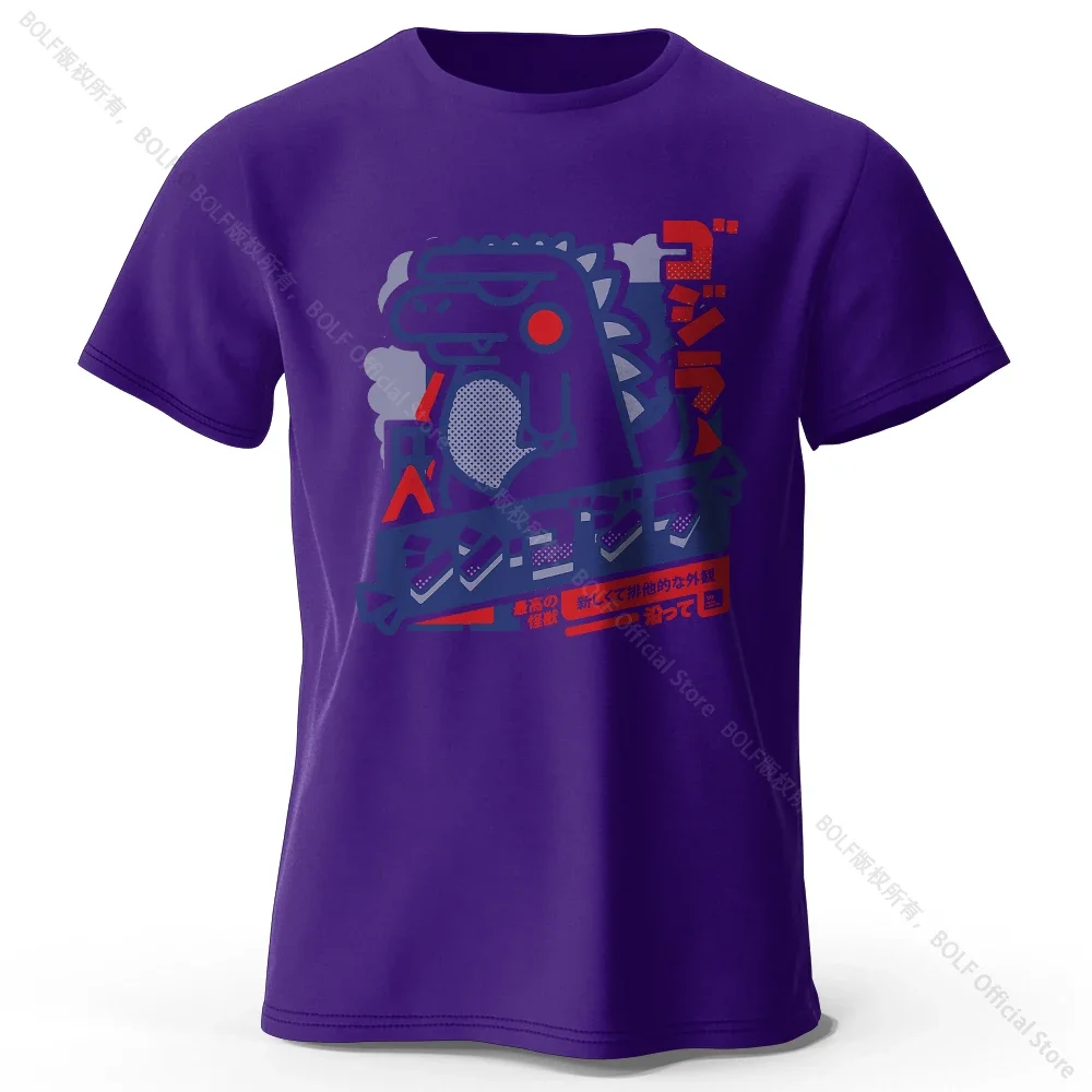 Koszulka Harajuku Kawaii z nadrukiem zwierzątek unisex Fioletowy