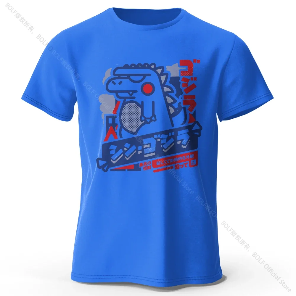 Koszulka Harajuku Kawaii z nadrukiem zwierzątek unisex Niebieski