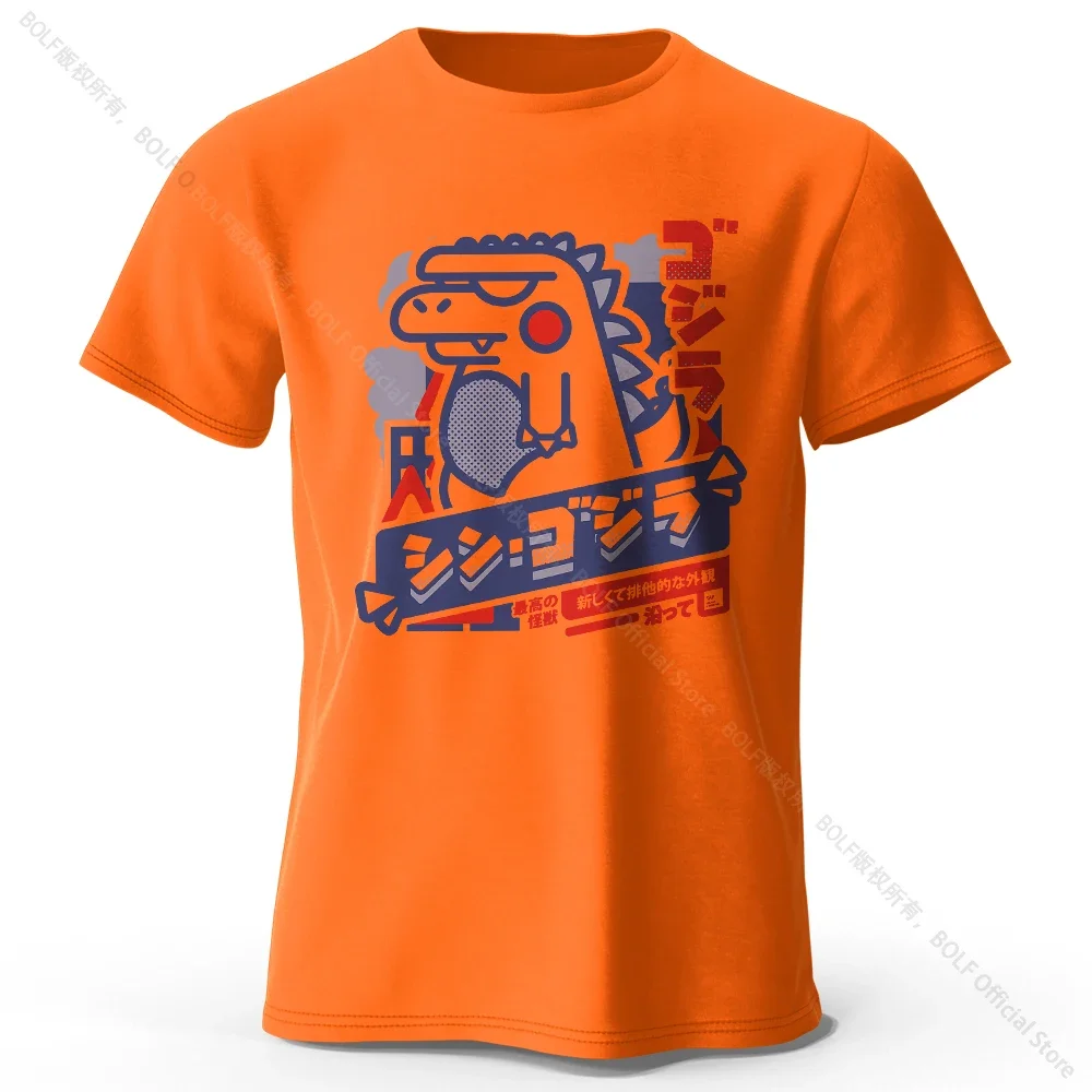 Koszulka Harajuku Kawaii z nadrukiem zwierzątek unisex Pomarańczowy
