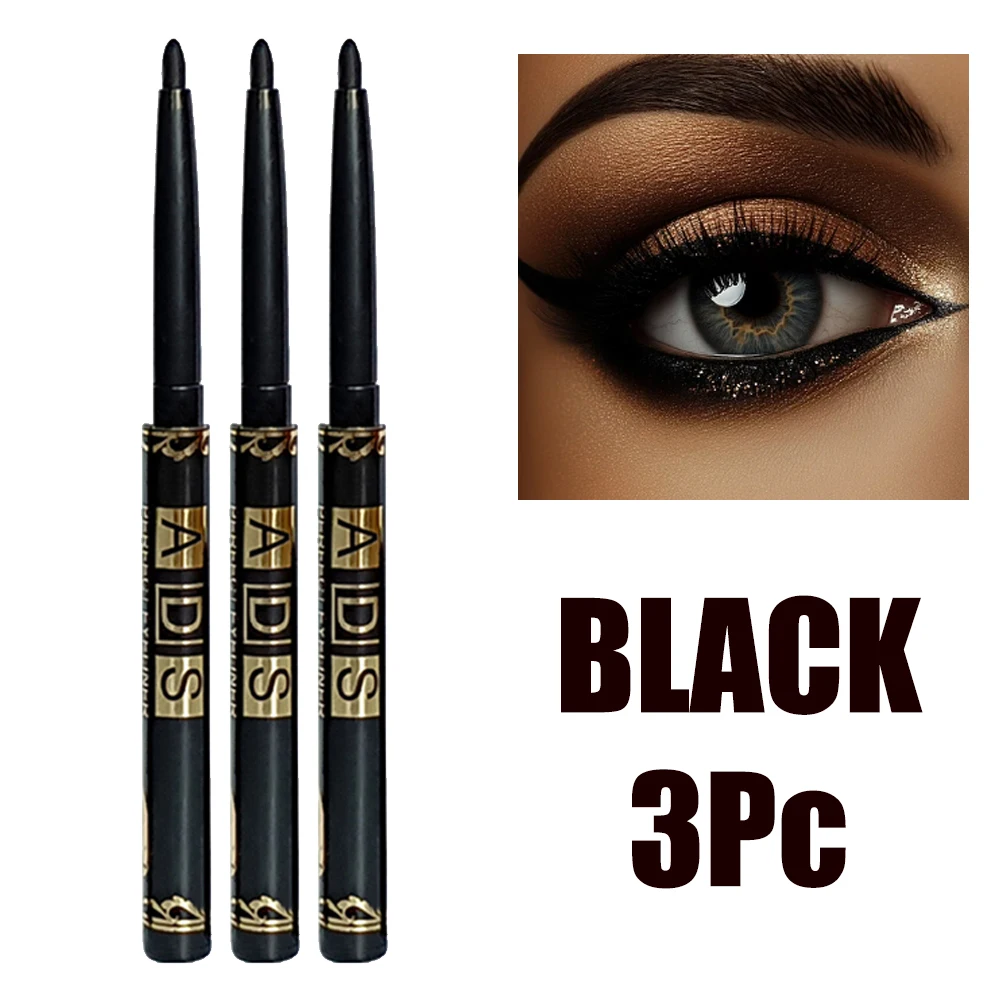 Kredki do oczu eyeliner 2 szt. wodoodporne — czarna i brązowa Czekolada