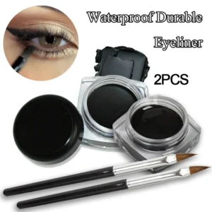 Kremowy eyeliner żelowy wodoodporny czarny z pędzlem Błękitny
