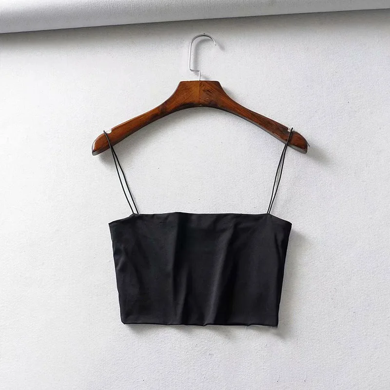 Krótki bawełniany tank top na imprezę i bar Czarny