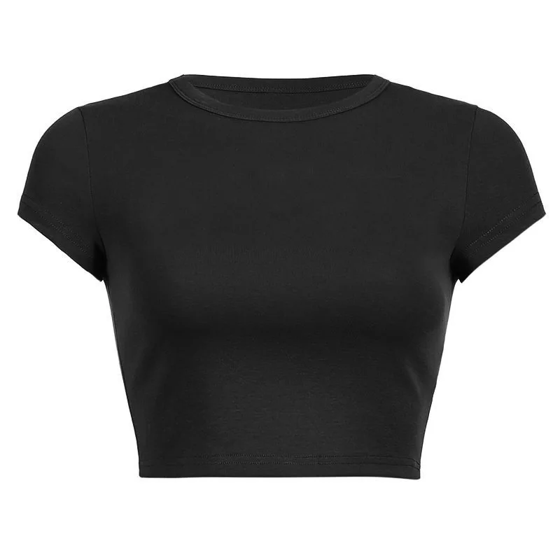 Krótki crop top damski w stylu vintage Harajuku Brązowy