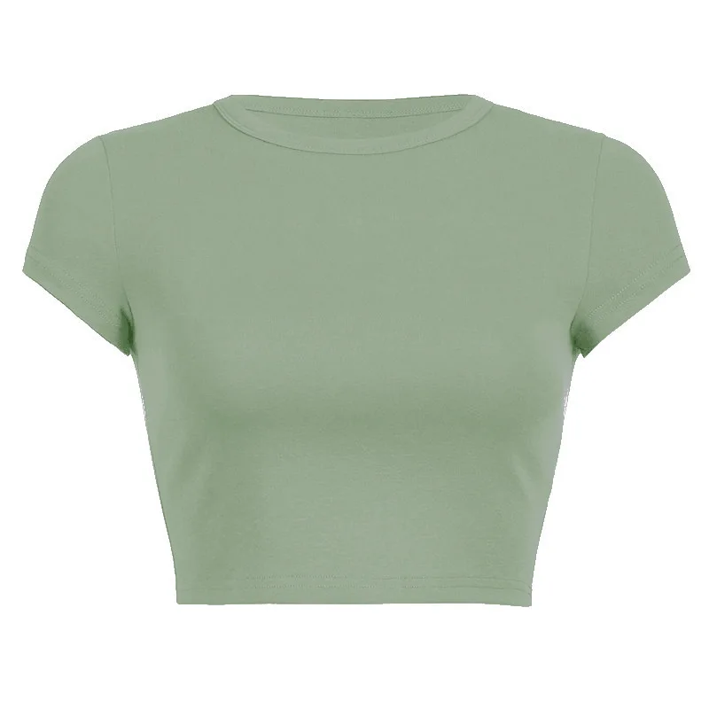 Krótki crop top damski w stylu vintage Harajuku Czarny
