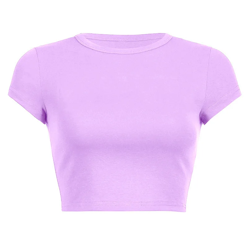 Krótki crop top damski w stylu vintage Harajuku Kolba