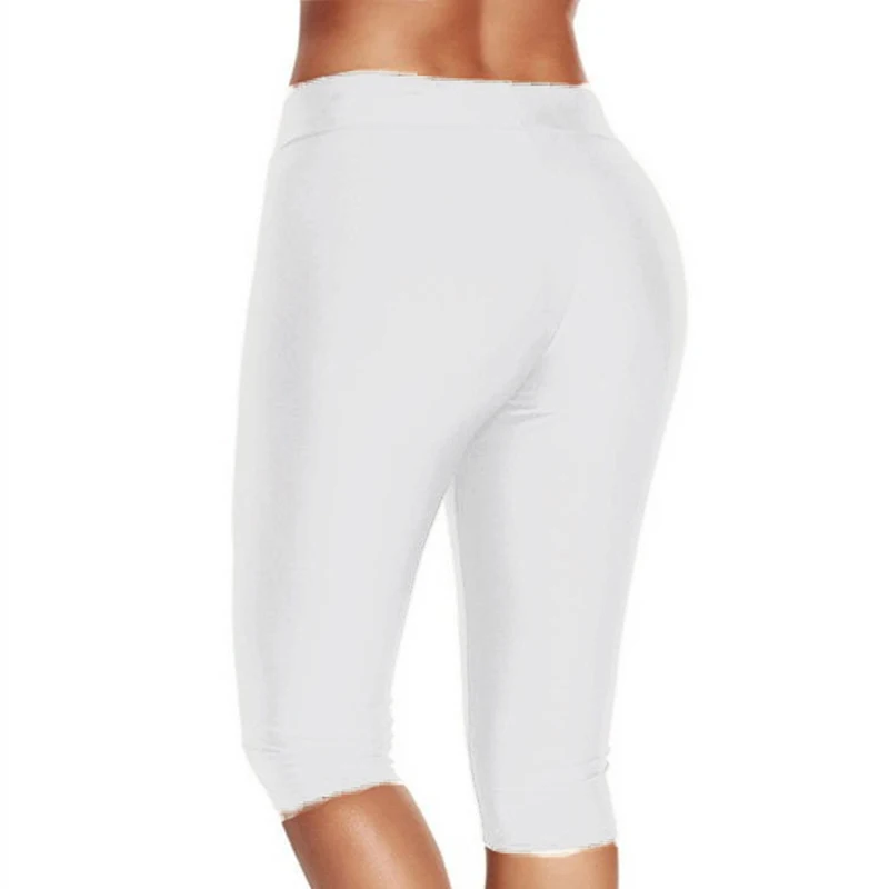 Krótkie legginsy sportowe do jogi Capri z wysokim stanem Koralowa czerwona