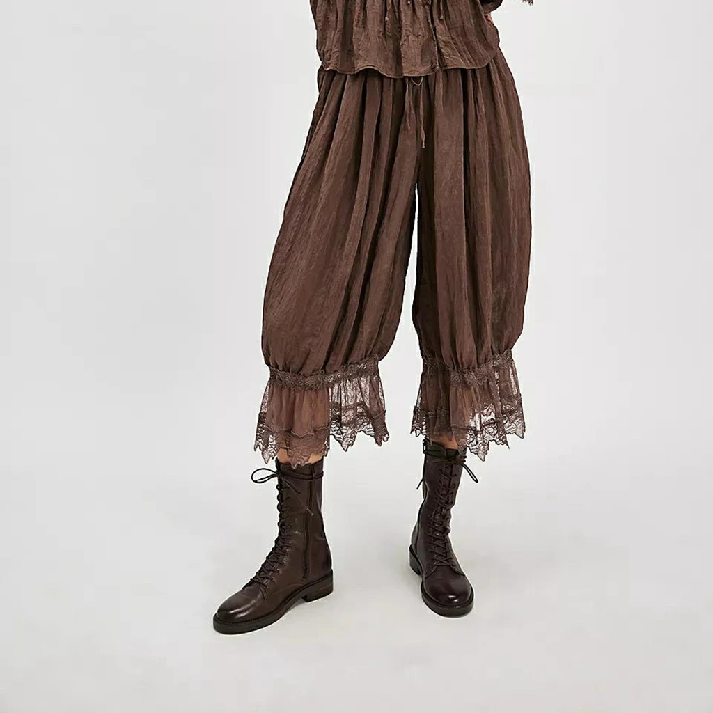 Krótkie spodnie damskie z koronką w stylu Y2K Błękitny