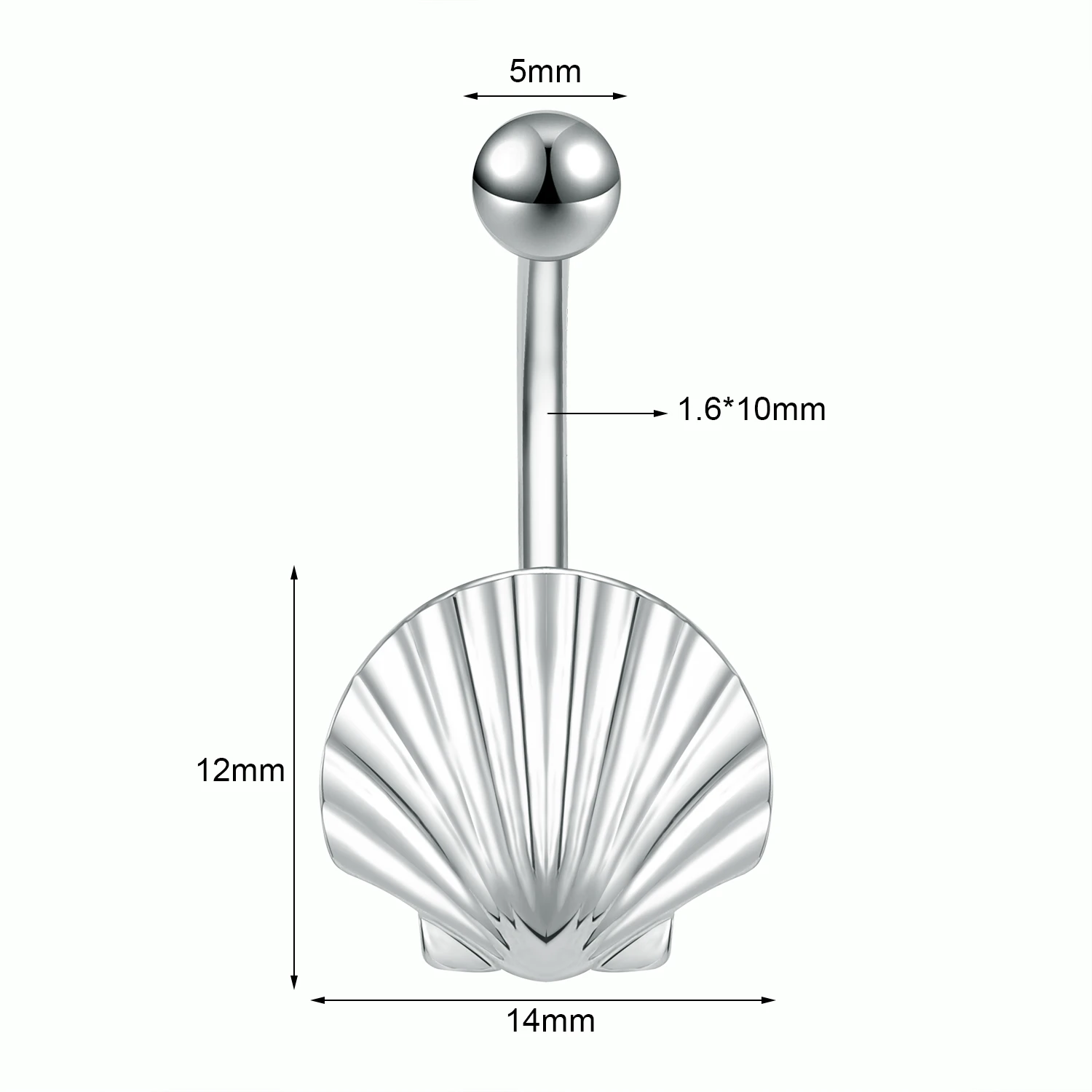 Kryształowy piercing pępka ocean perła CZ kobiety 14G Antyczne posrebrzane