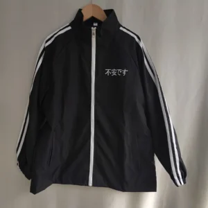Kurtka damska oversize preppy ze stójką Y2K Beżowy