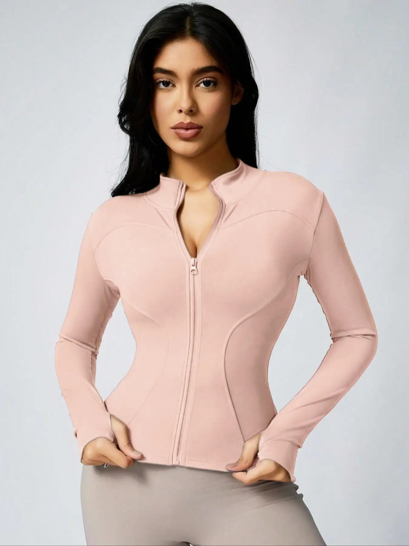 Kurtka sportowa damska Fitfemme Slim Fit, szybkoschnąca, treningowa Różowy