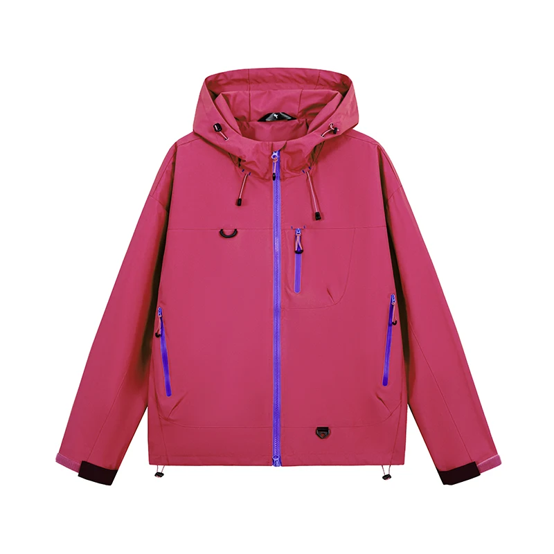 Kurtka trekkingowa damska unisex wodoodporna z kapturem Beżowy