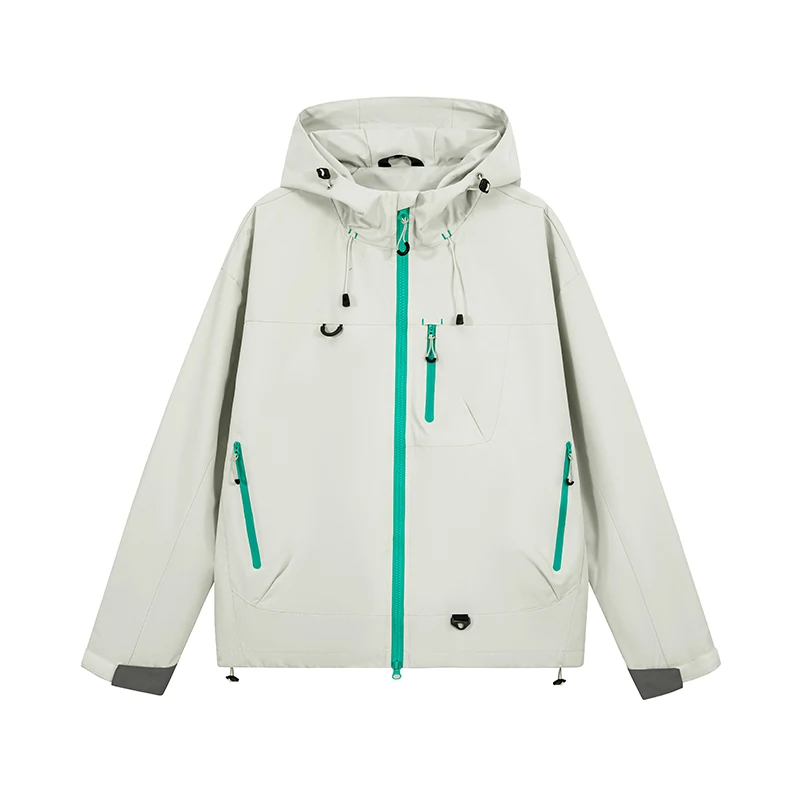 Kurtka trekkingowa damska unisex wodoodporna z kapturem Błękitny