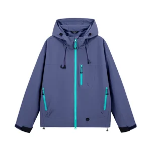 Kurtka trekkingowa damska unisex wodoodporna z kapturem Różowy