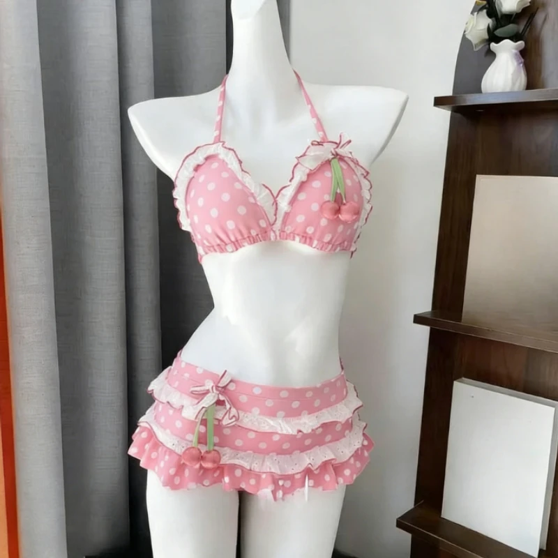 Kwiatowy komplet bikini wiązany na szyi Biały