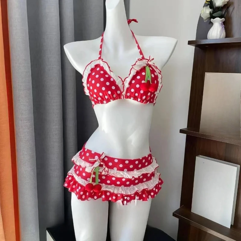 Kwiatowy komplet bikini wiązany na szyi Jasny