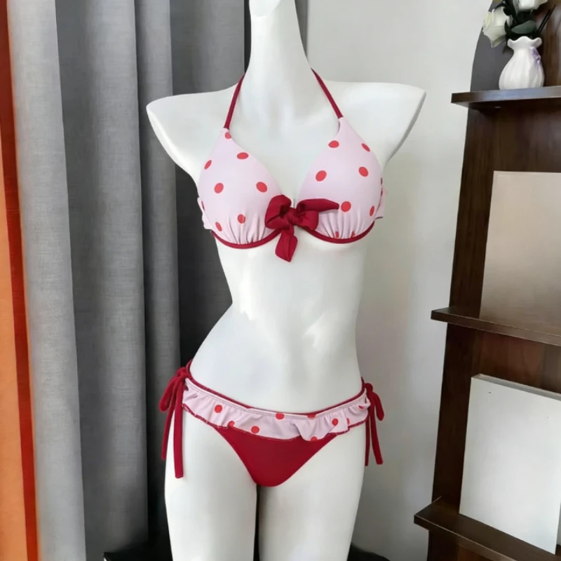 Kwiatowy komplet bikini wiązany na szyi Szmaragdowa zieleń