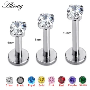 Labret ze stali chirurgicznej 16G do chrząstki, tragus i wargi Czerwony