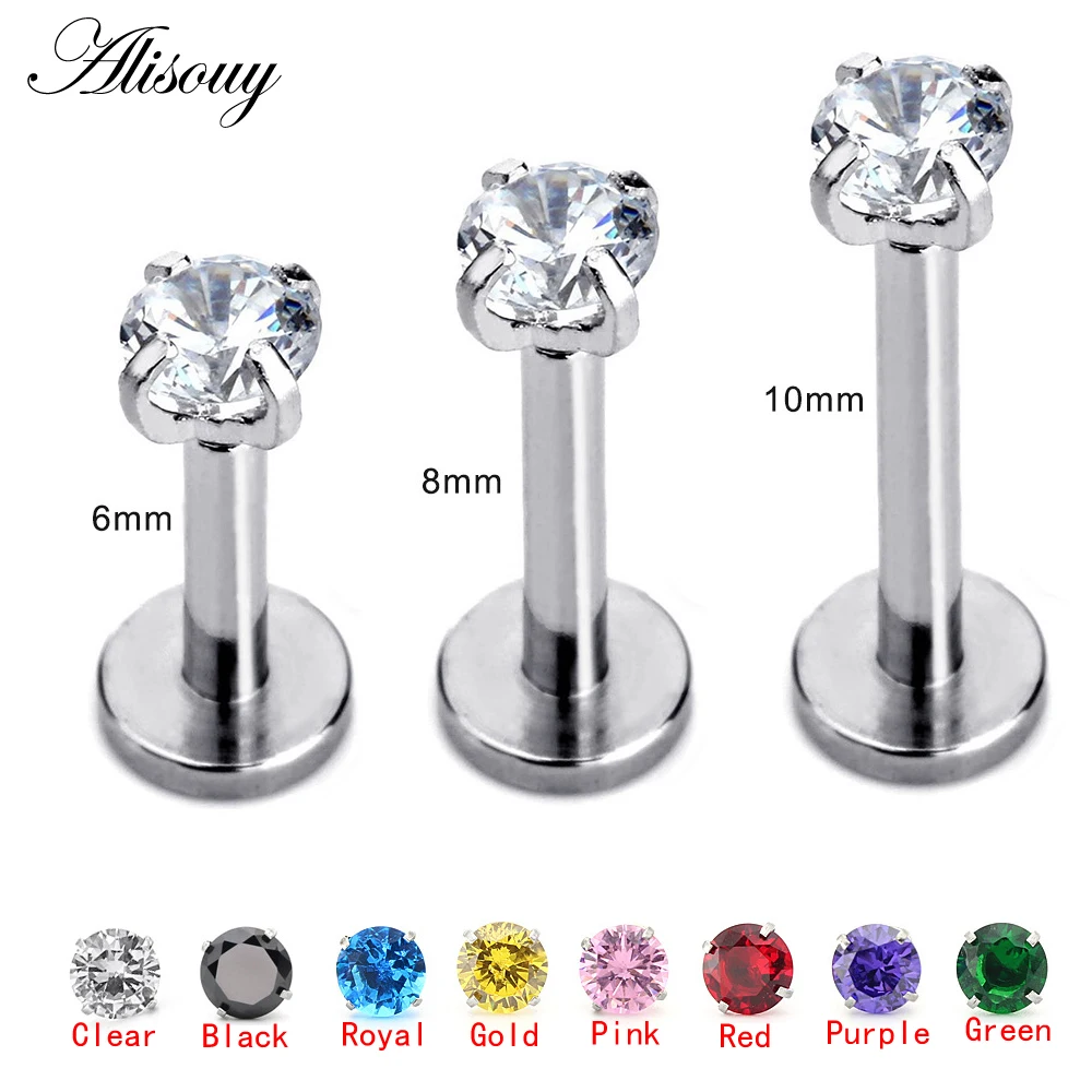 Labret ze stali chirurgicznej 16G do chrząstki, tragus i wargi Różowy