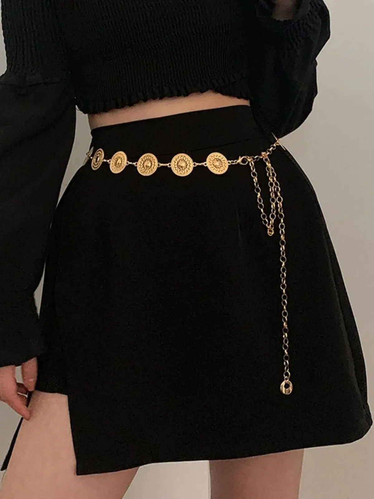 Łańcuszek do talii metalowy boho steampunk damski Złoto
