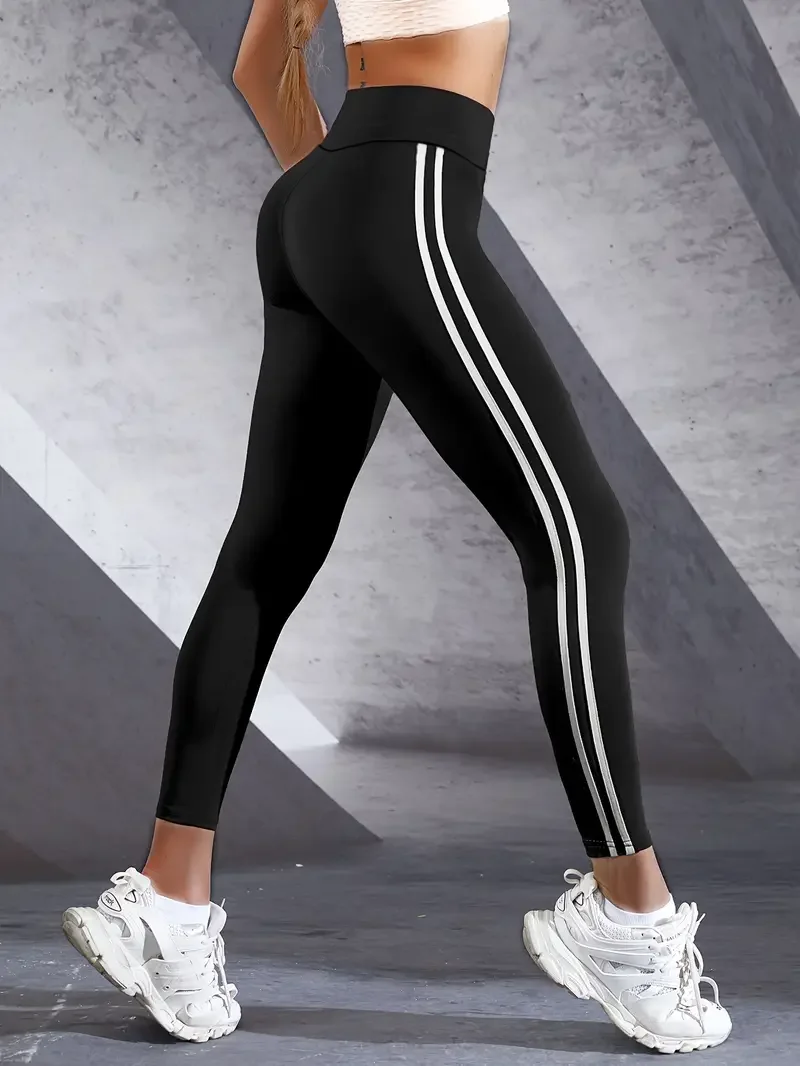 Legginsy 7/8 do biegania z wysokim stanem — cienkie z podwójnym szwem Czarny