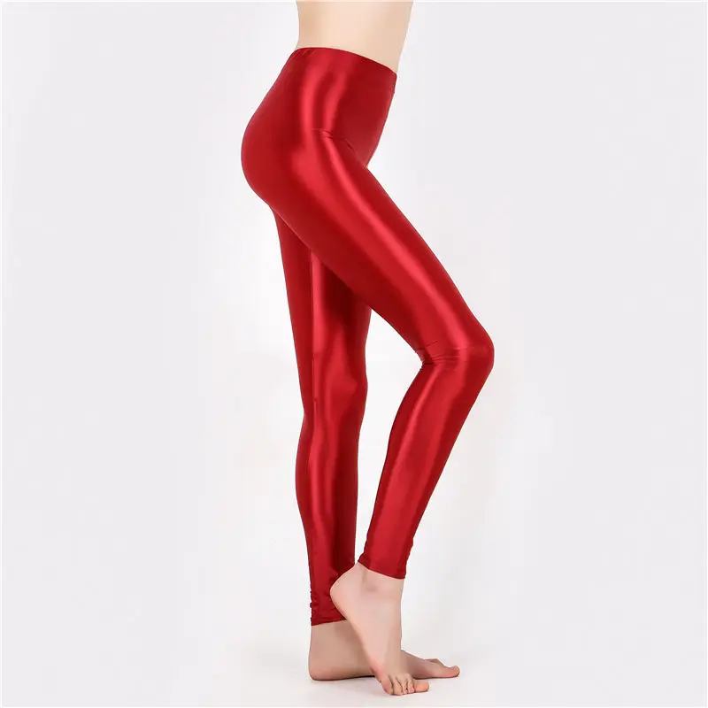 Legginsy damskie neonowe w cukierkowych kolorach Czerwony