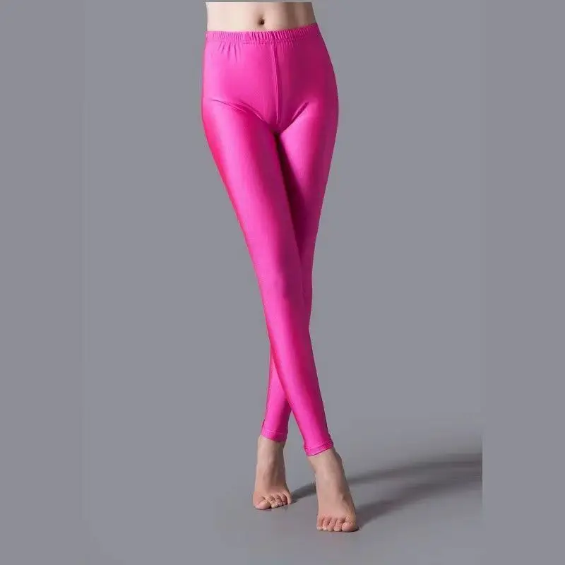 Legginsy damskie neonowe w cukierkowych kolorach Rozpalony róż