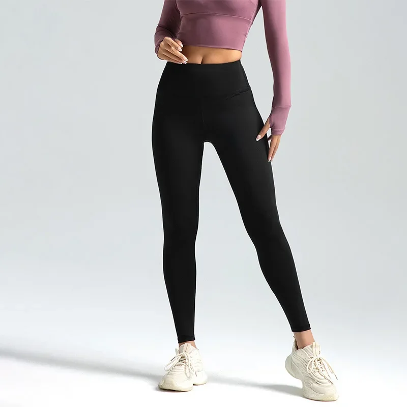 Legginsy damskie 3/4 z wysokim stanem do jogi i fitnessu Błękitny