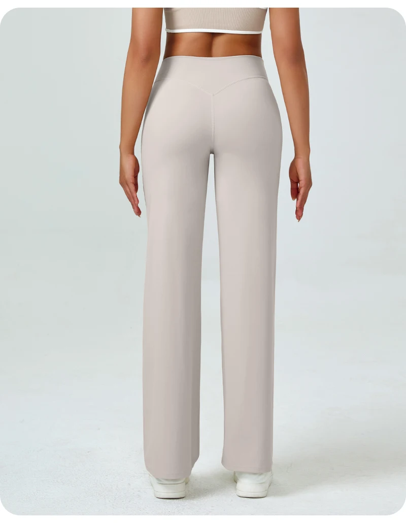 Legginsy do jogi z wysokim stanem modelujące pośladki Beżowy