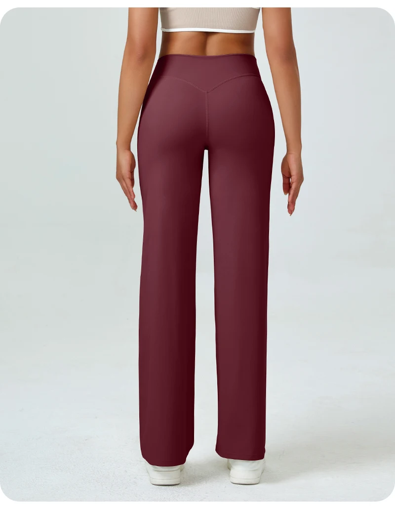 Legginsy do jogi z wysokim stanem modelujące pośladki Ciepły czerwony pomarańcz