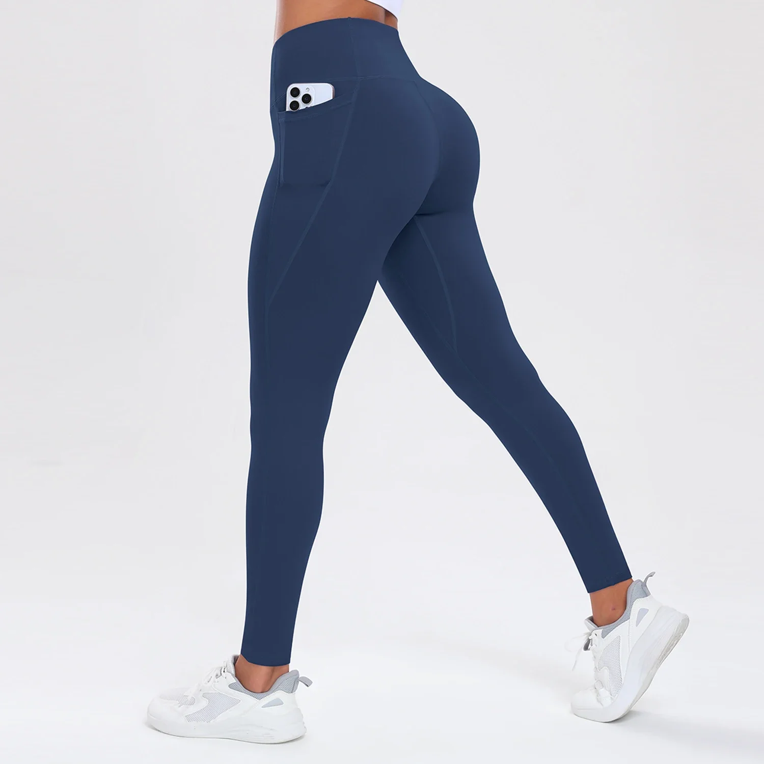 Legginsy fitness z kieszeniami modelujące pośladki i brzuch Azure