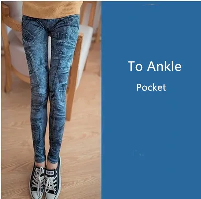 Legginsy imitacja jeansów — obcisłe spodnie damskie Ciemnoszary
