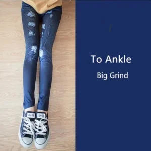 Legginsy imitacja jeansów — obcisłe spodnie damskie Czarny