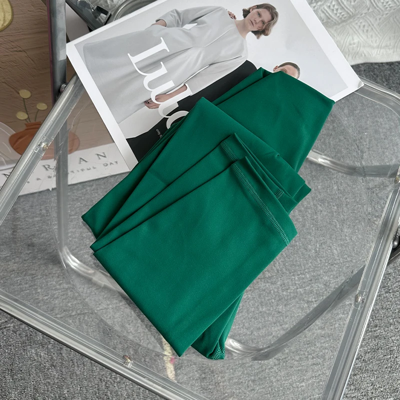 Legginsy do jogi oddychające szybkoschnące z wysokim stanem Blaszany niebieski