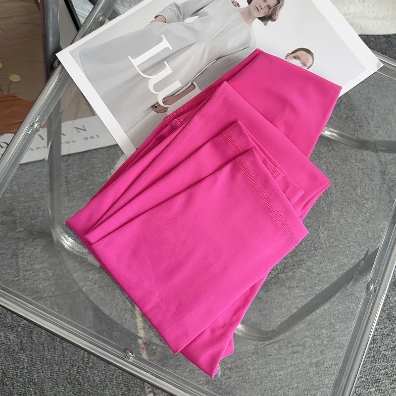 Legginsy do jogi oddychające szybkoschnące z wysokim stanem Brzoskwiniowy rumieniec